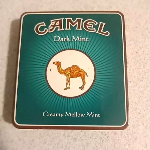 Camel Cigarette Dark Mint Flat Pocket Collectible Tobacco Tin Made In Germany - Picture 1 of 3